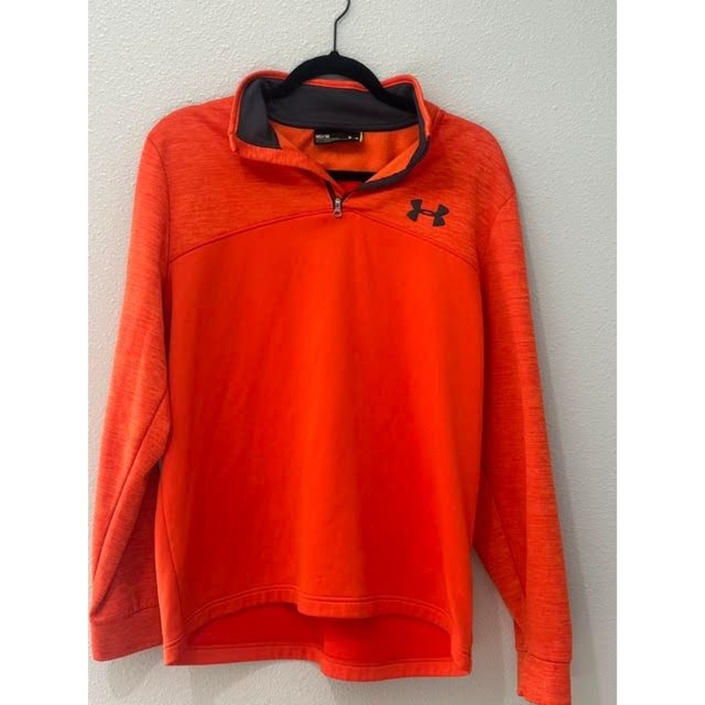 Under Armour Cold Gear Loose/Coupe Quarter Zip Golf Jacket Orange Men's M